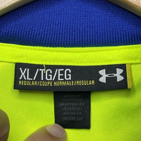 Under Armour Reflective Running Blue Jacket Lined Windbreaker Mens XL - Picture 3 of 7